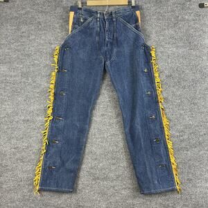 Vtg Kenny Rogers Jeans Womens 9/10 Western Collection Denim Fringe Rodeo Cowboy
